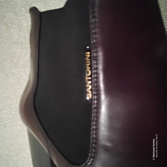 Santorini Brown Ankle Boots 3" Heels, Elastic Pull-on New Shelf Pulls US 5 - Picture 5 of 6